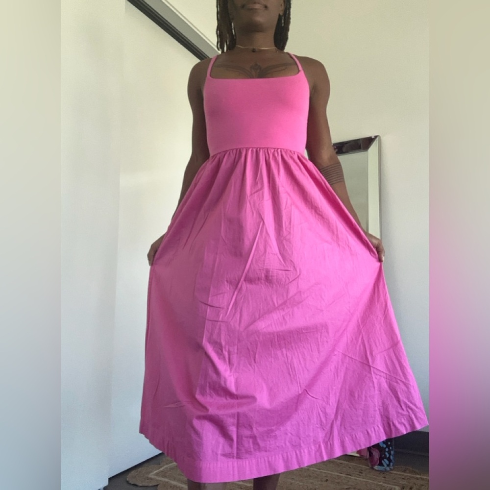 Old Navy Hot Pink Spaghetti Strap Maxi Dress Size S